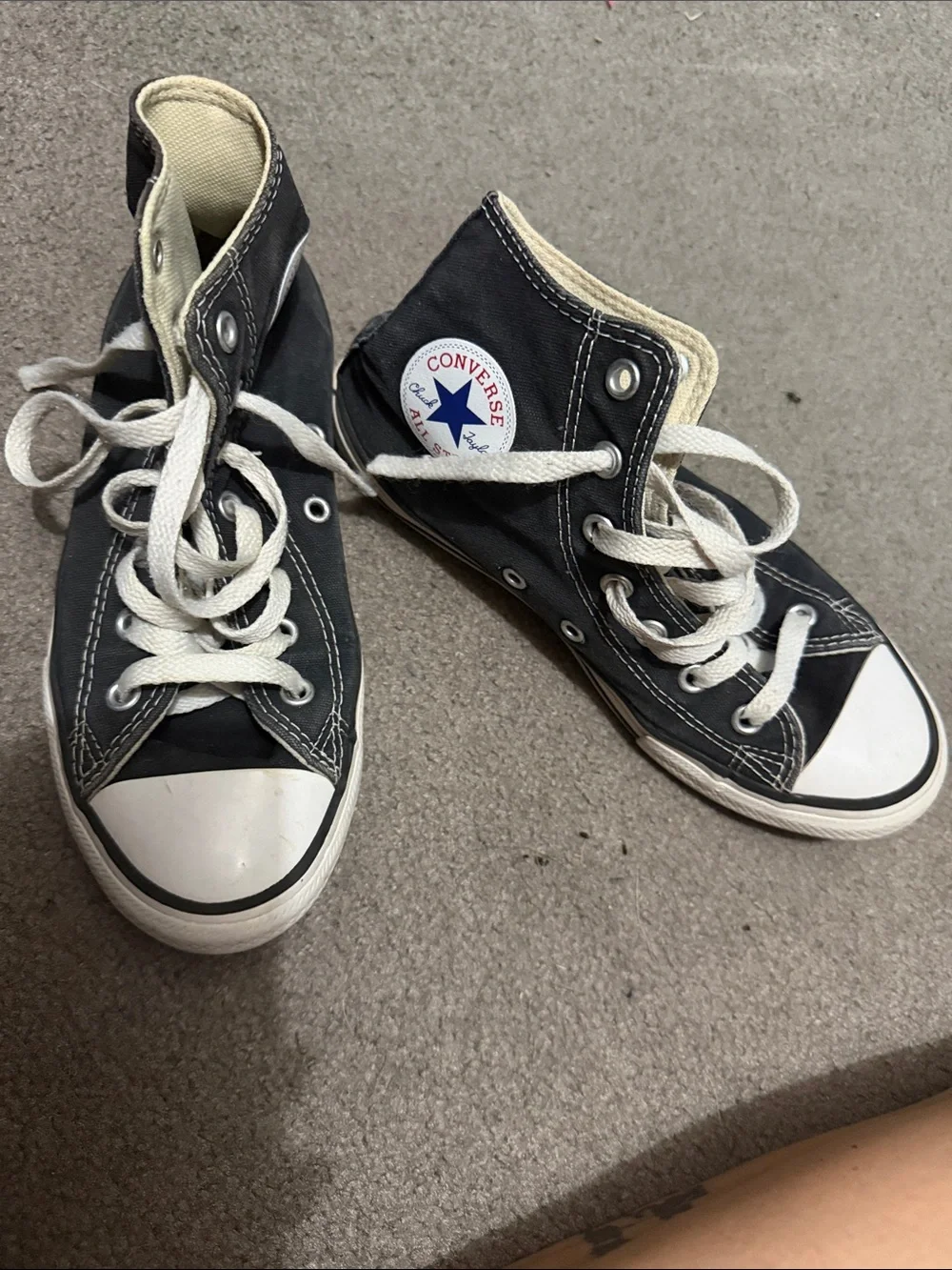 Converse Kids Black High Top Sneakers with White Accents